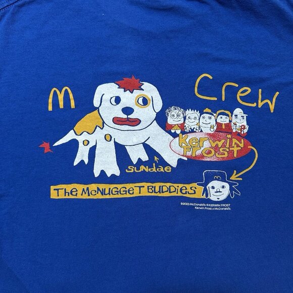 Mcdonalds Shirt Men’s Large Blue McNugget Buddies (Fits Medium) Employee Tee - Picture 6 of 8